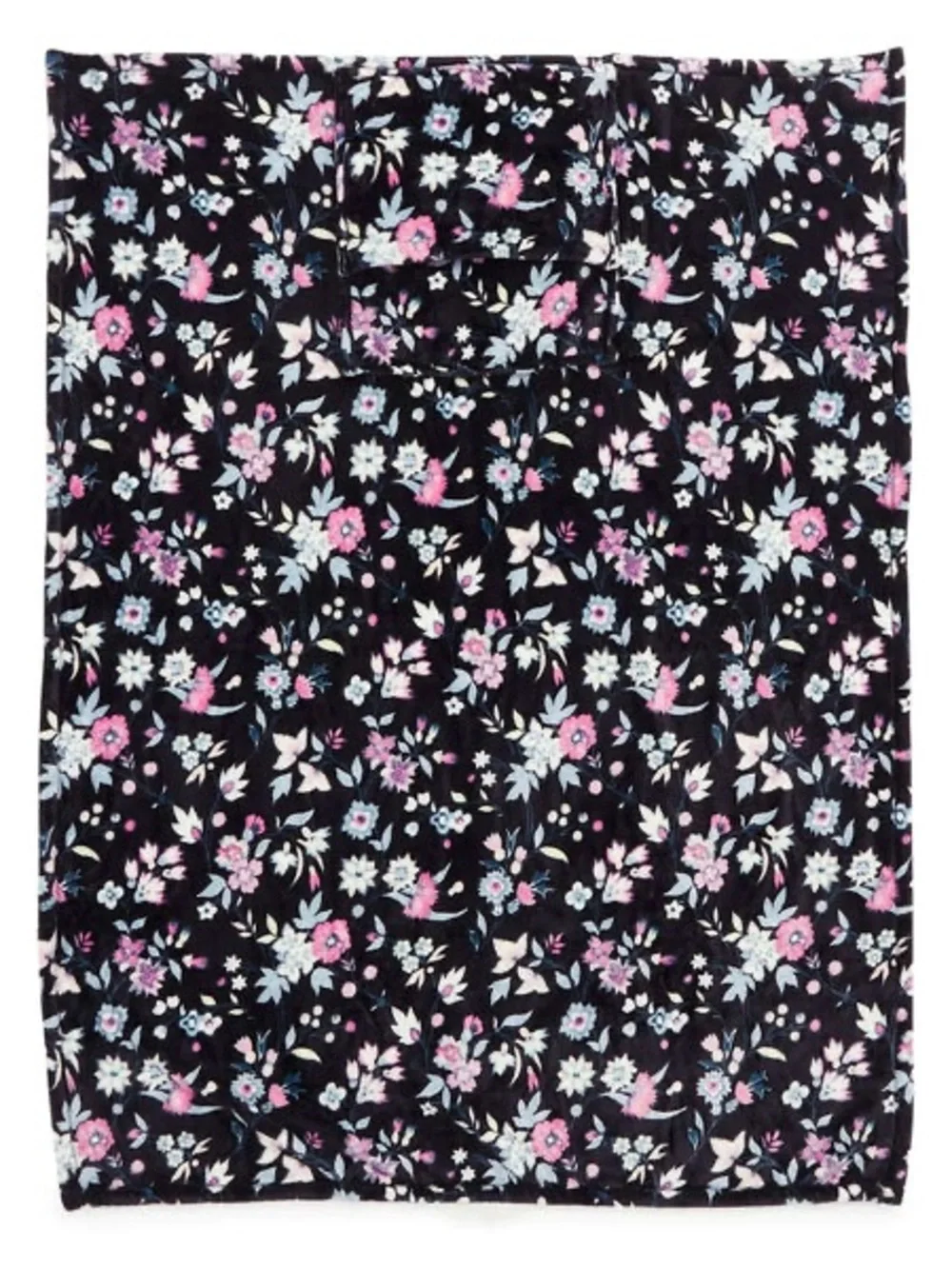 NWT Vera Bradley Plush Fleece Travel Blanket with Trolley Sleeve, Botanical Dits